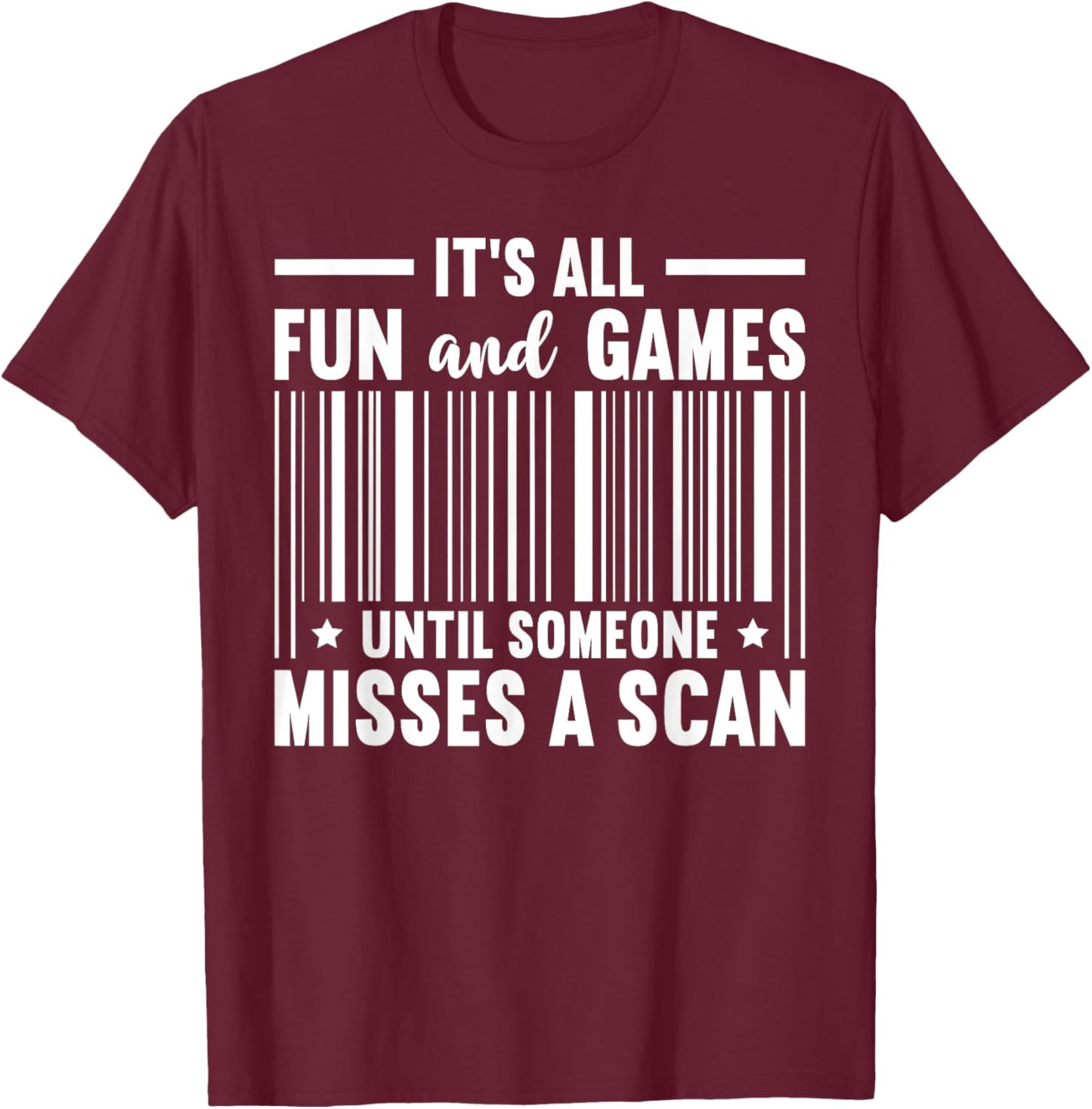 Fun and Games Misses A Scan Postal Worker Mailman Postman T-Shirt - T-Shirt | Maroon