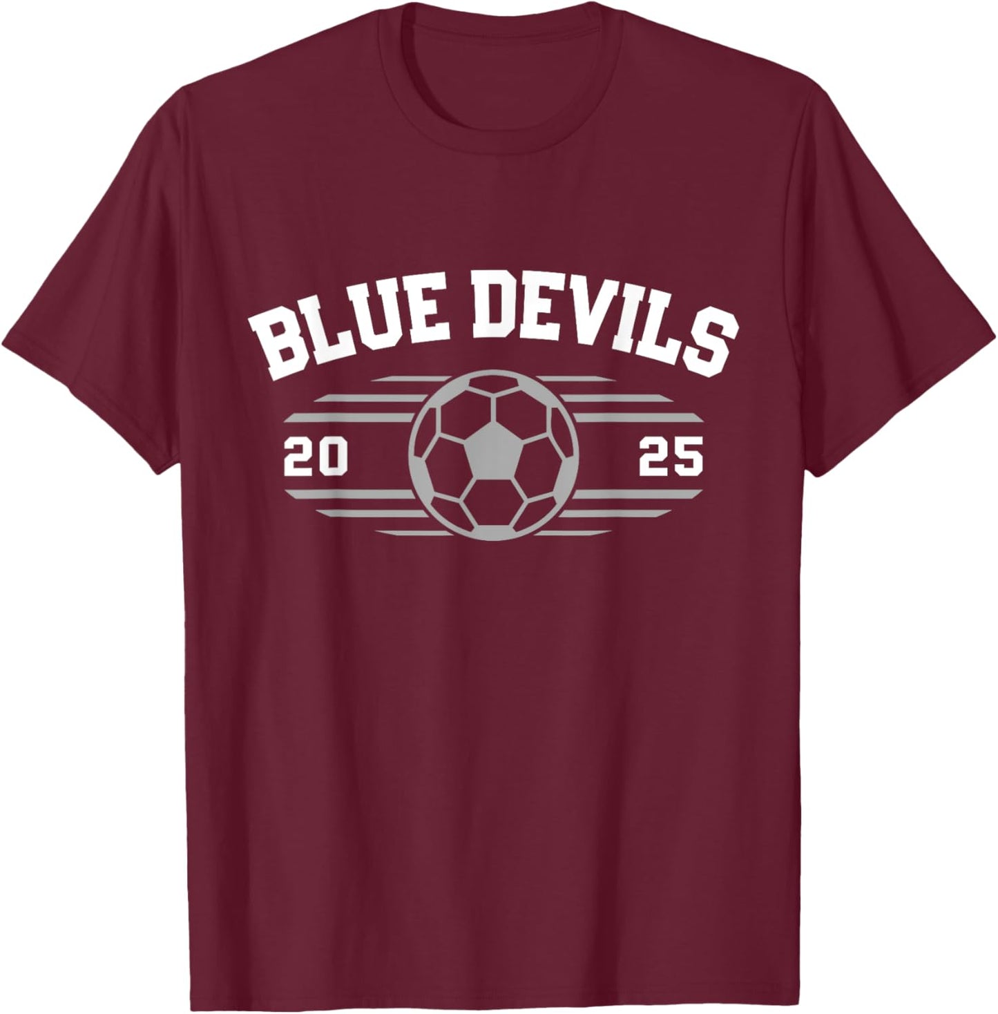 Blue Devils Victor Central Soccer Ball 2025 HS T-Shirt - T-Shirt | Maroon