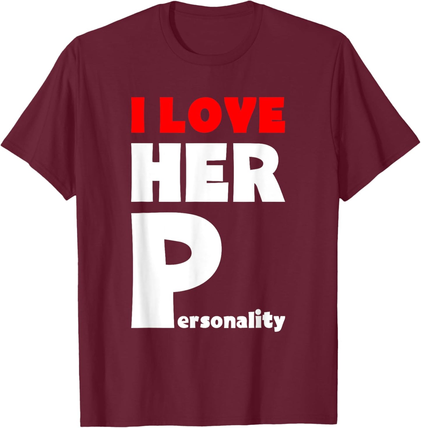 I Love His D I Love Her P Funny Matching Halloween Couples T-Shirt - T-Shirt | Maroon