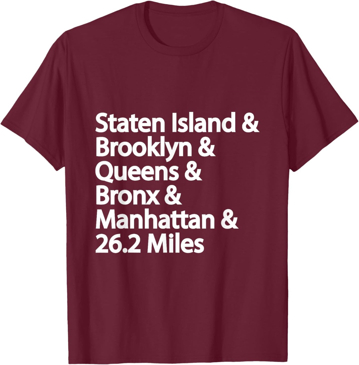5 Boroughs NYC Running T-Shirt - T-Shirt | Maroon