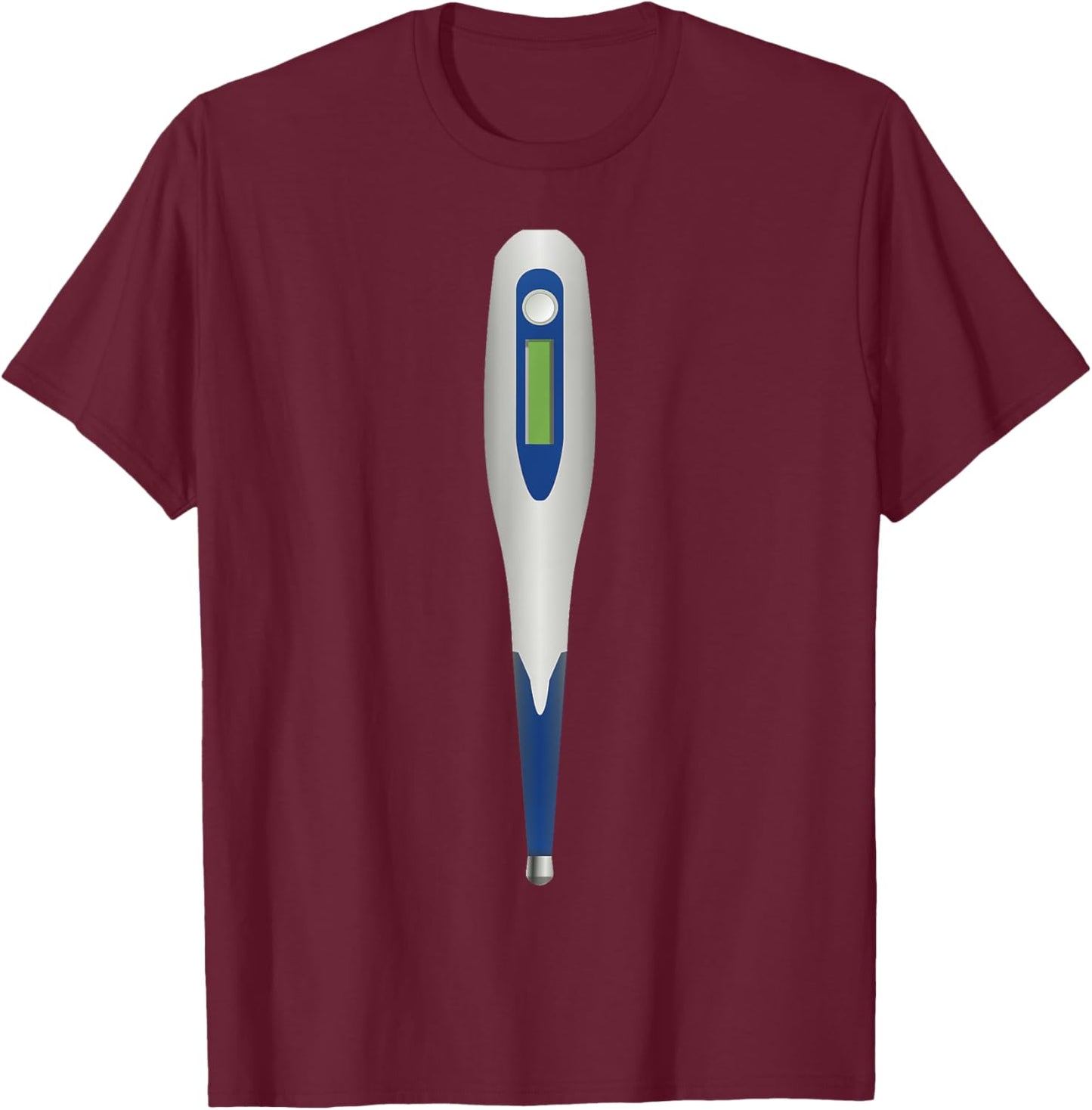Digital Thermometer Funny Dress Up Cosplay Halloween Costume T-Shirt - T-Shirt | Maroon