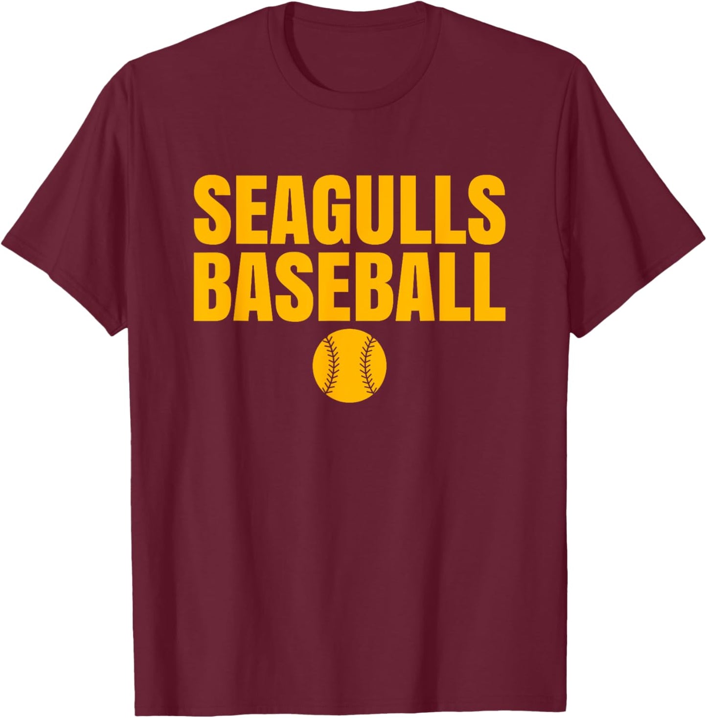 Everett Seagulls Baseball T-Shirt - T-Shirt | Maroon