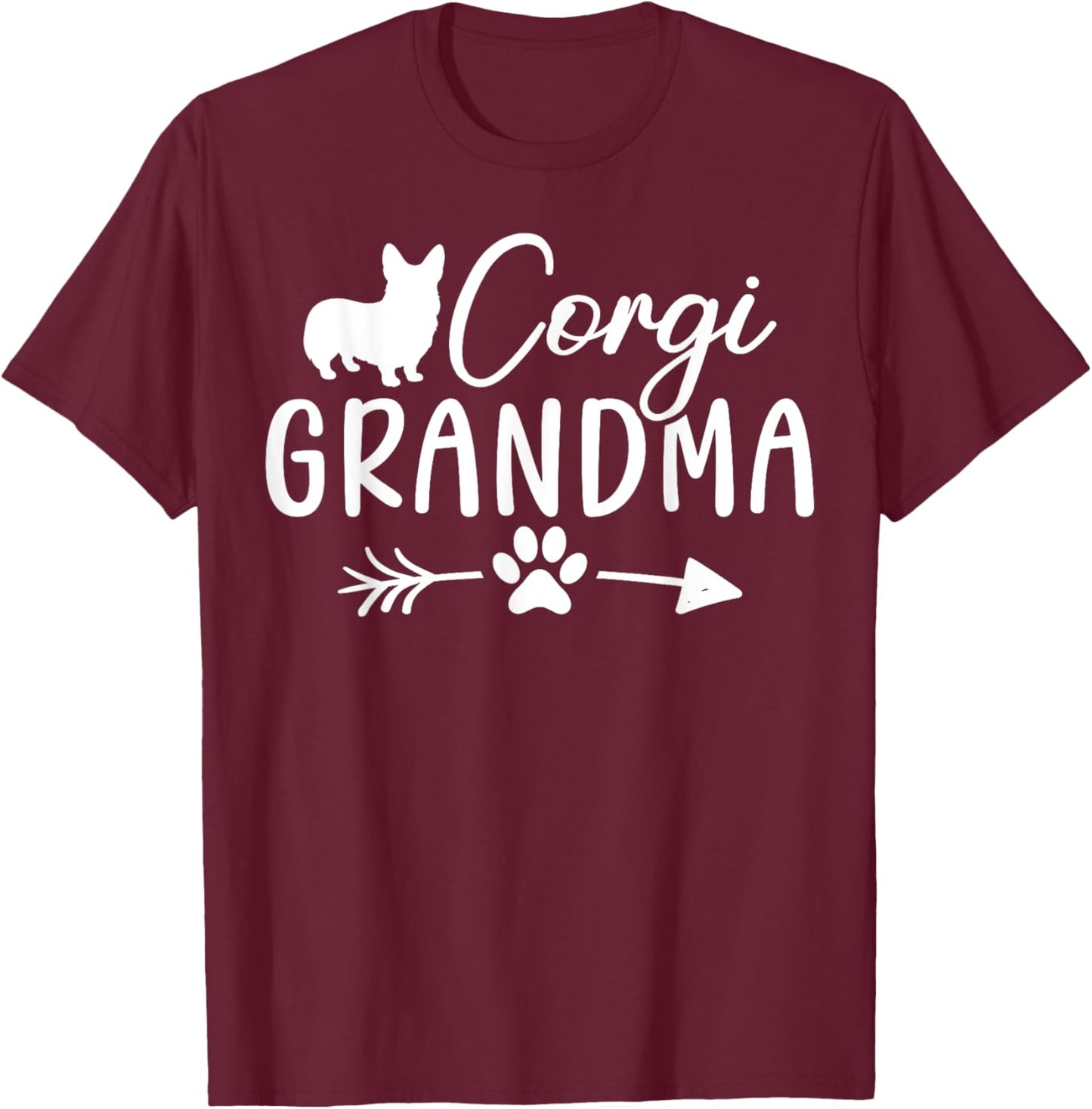 Corgi Grandma Corgi Dog T-Shirt - T-Shirt | Maroon