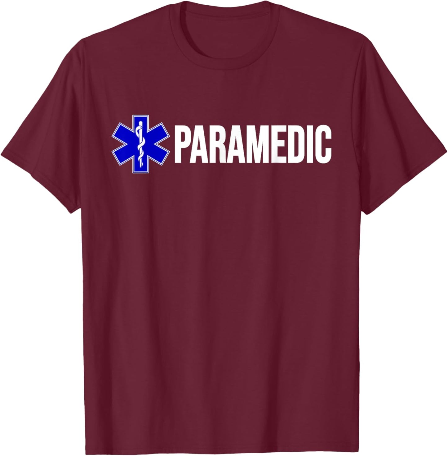 Paramedic Uniform Costume Star of Life EMT EMS Ambulance T-Shirt - T-Shirt | Maroon