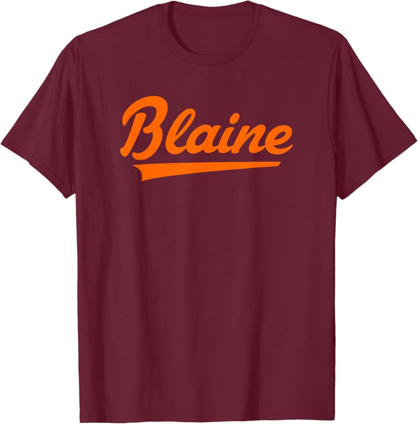 Blaine High School Vintage Swoosh T-Shirt - T-Shirt | Maroon