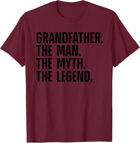 Funny Grandfather Art For Grandpa From Grandkids Grandfather T-Shirt - T-Shirt | Maroon