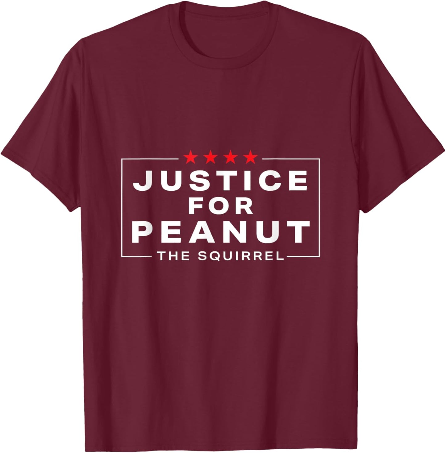 Justice For Peanut The Squirrel - Peanut Squirrel T-Shirt - T-Shirt | Maroon