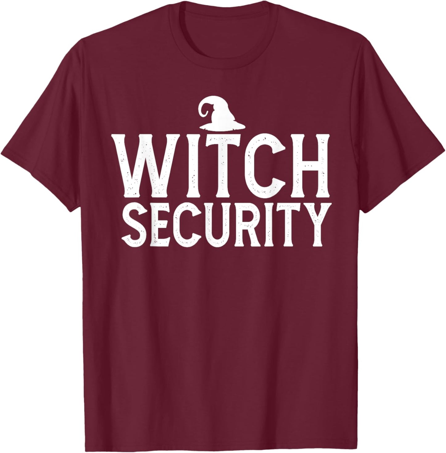 Funny Halloween Costume Witch Security Boyfriend Fun T-Shirt - T-Shirt | Maroon