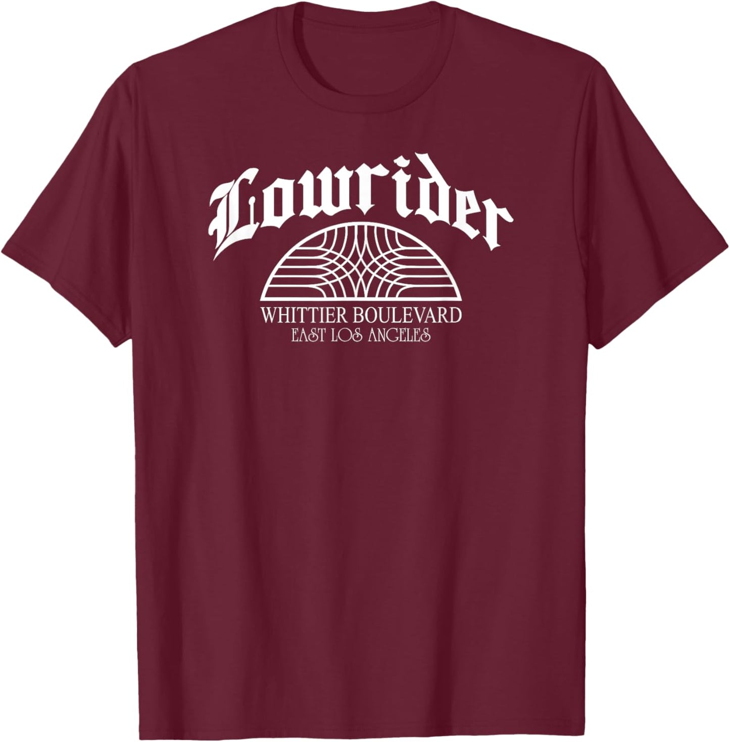 Lowrider Whittier Blvd Sign Retro Cholo Chicano Low Rider T-Shirt - T-Shirt | Maroon