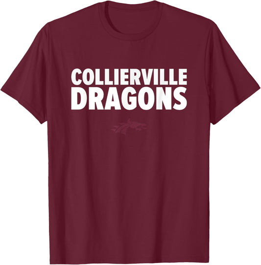 Collierville Dragons Logo Bold HS T-Shirt - T-Shirt | Maroon