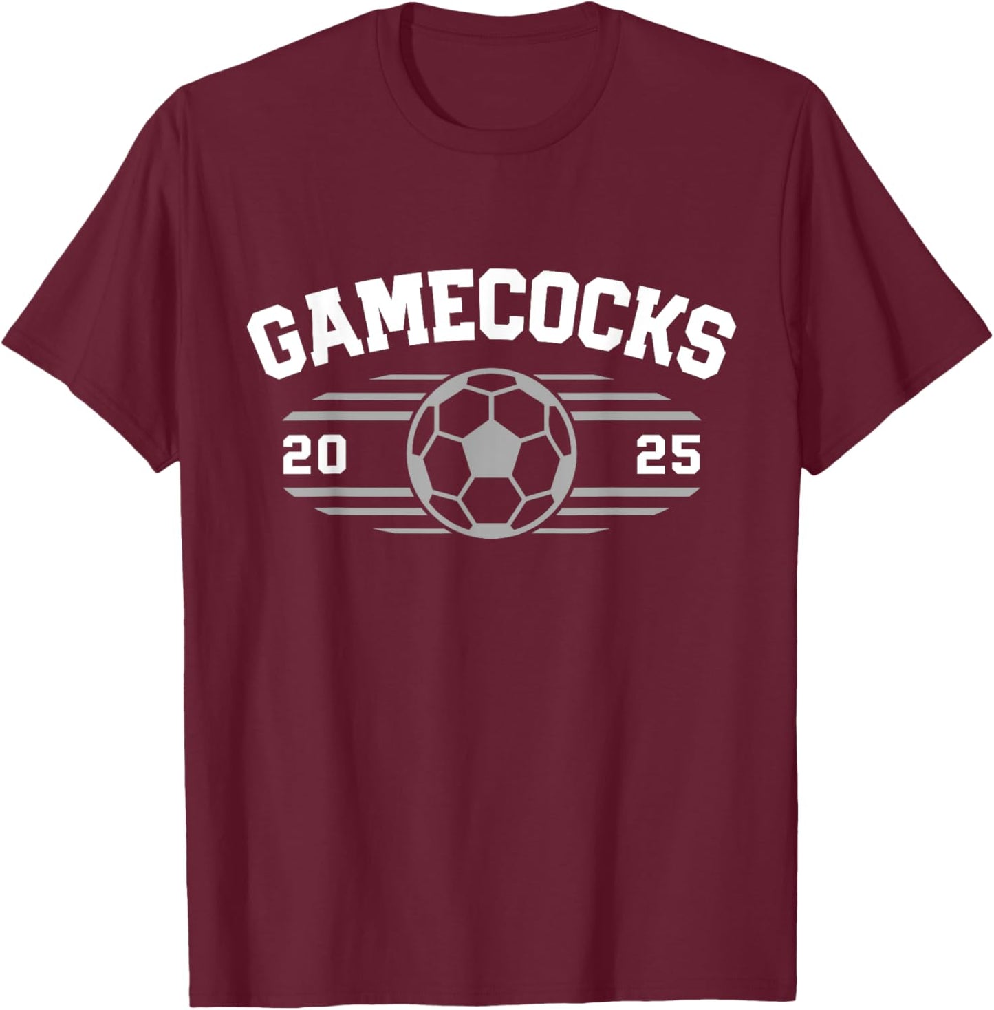 Gamecocks New Brockton Soccer Ball 2025 HS T-Shirt - T-Shirt | Maroon