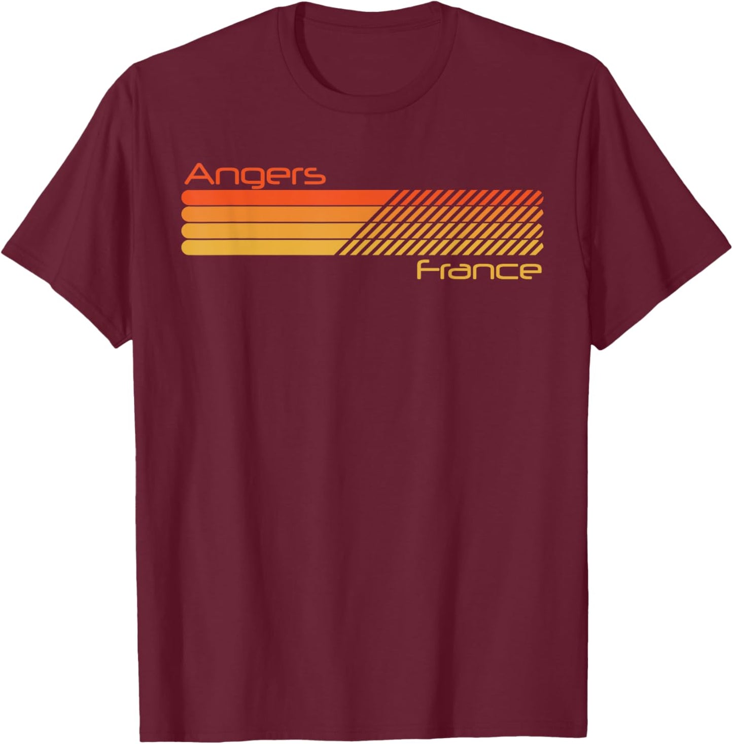 Retro Angers France T-Shirt - T-Shirt | Maroon