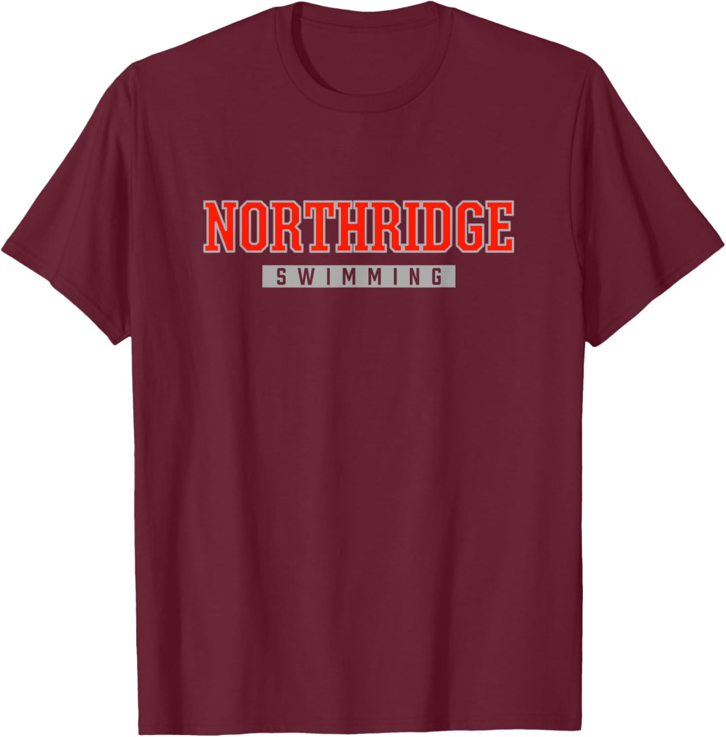 Northridge High School Swimming T-Shirt - T-Shirt | Maroon