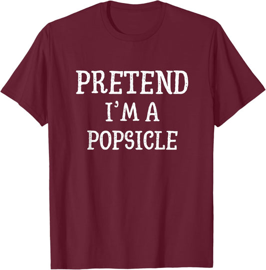 Pretend I'm A Popsicle Halloween Costume Matching Group Kids T-Shirt - T-Shirt | Maroon
