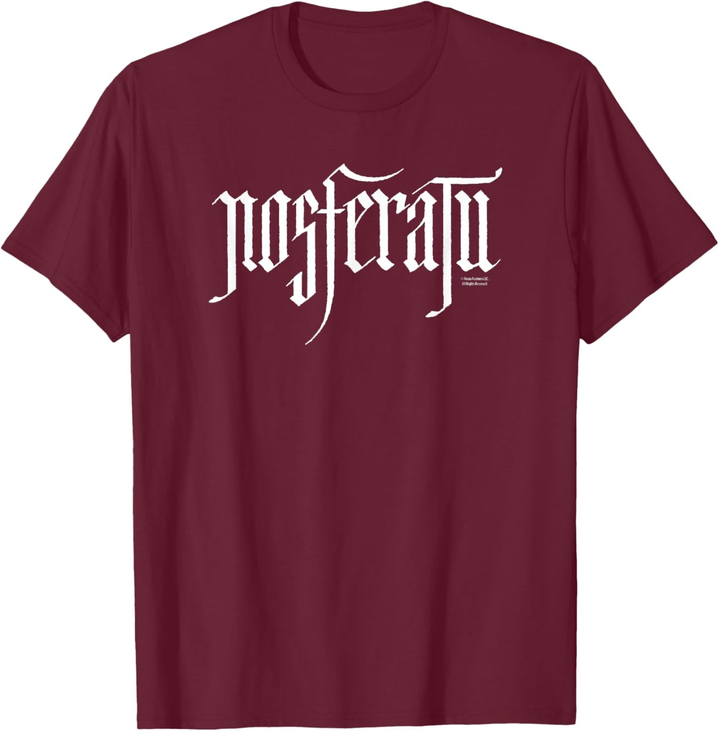 Nosferatu Logo White T-Shirt - T-Shirt | Maroon