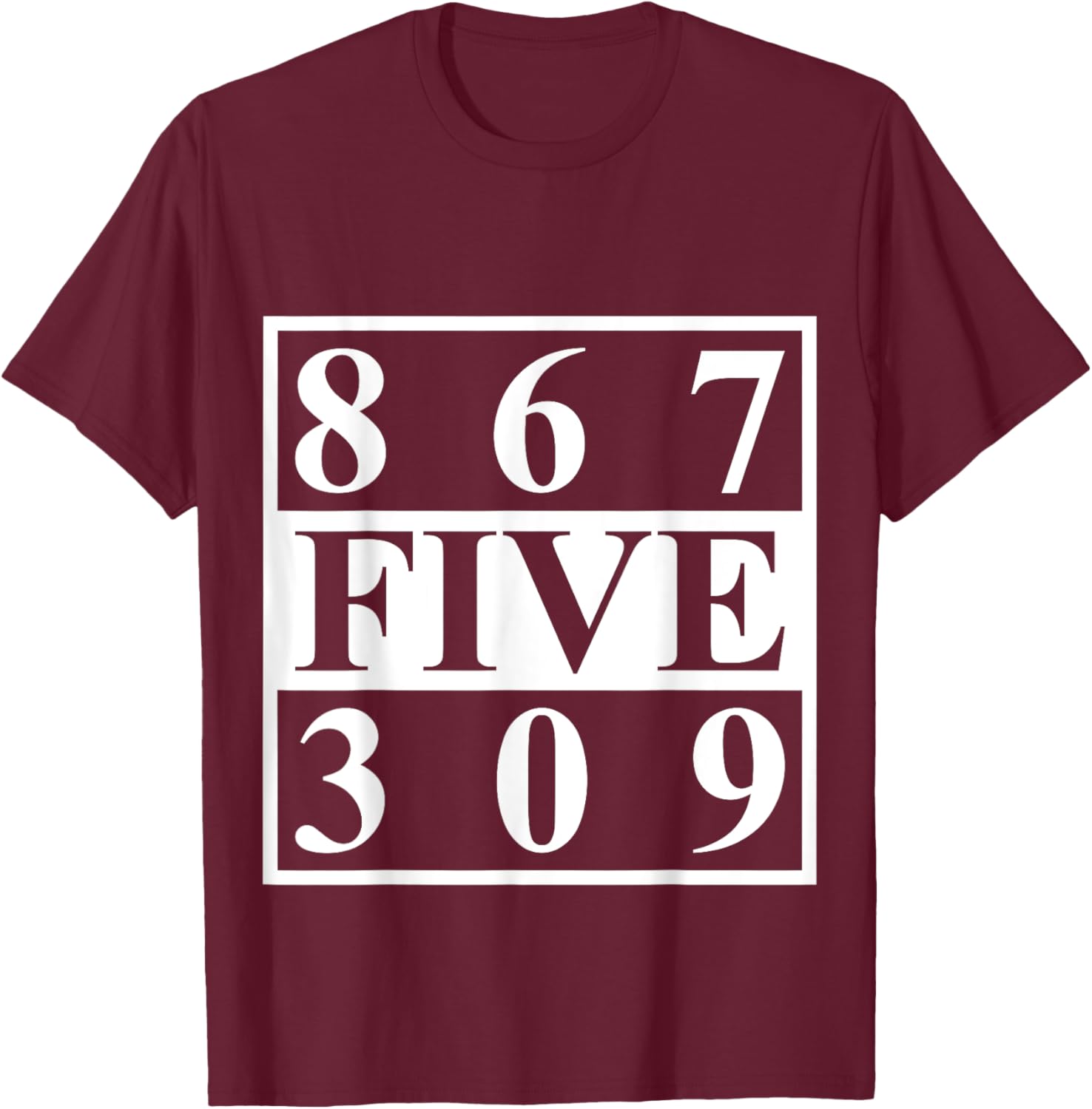 Nostalgic 8675309 Vintage Eighties Funny 80s T-Shirt - T-Shirt | Maroon