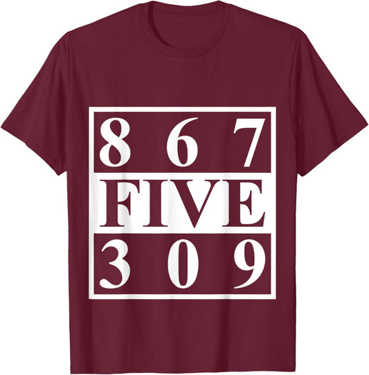 Nostalgic 8675309 Vintage Eighties Funny 80s T-Shirt - T-Shirt | Maroon
