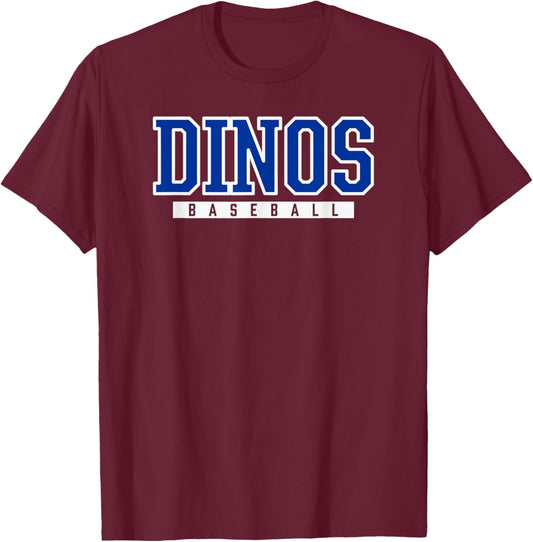 Carbon Dinos Baseball T-Shirt - T-Shirt | Maroon