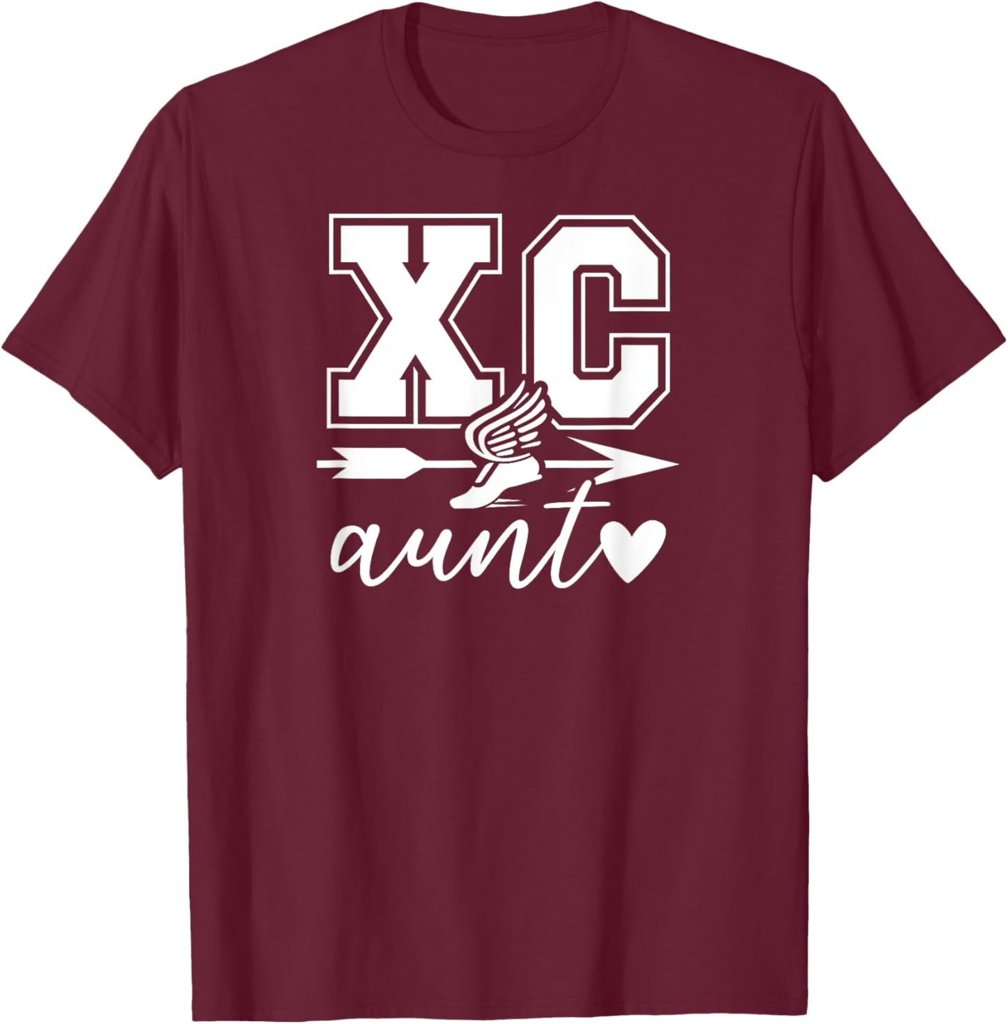 XC Aunt Cross Country Aunt Of A Cross Country Runner Auntie T-Shirt - T-Shirt | Maroon