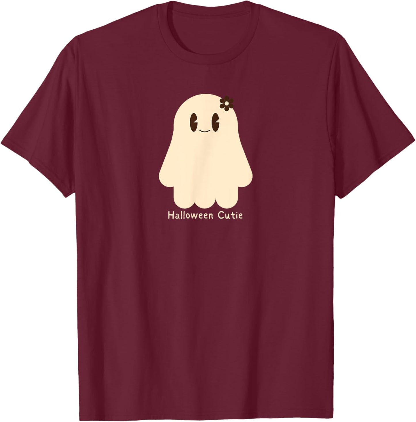 Halloween Cutie Ghost T-Shirt - T-Shirt | Maroon