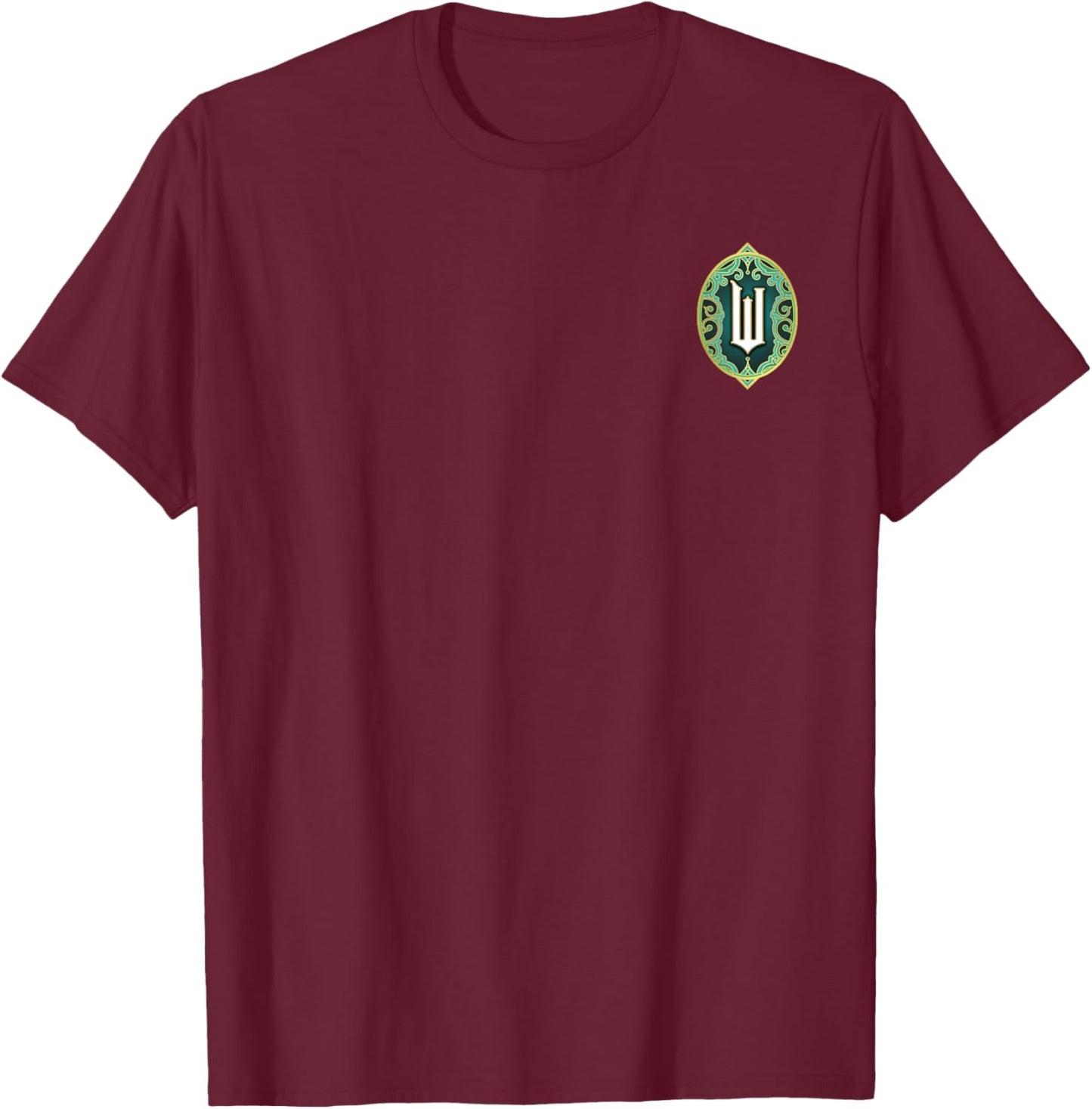 Wicked Wizard Face Emerald City Front & Back T-Shirt - T-Shirt | Maroon
