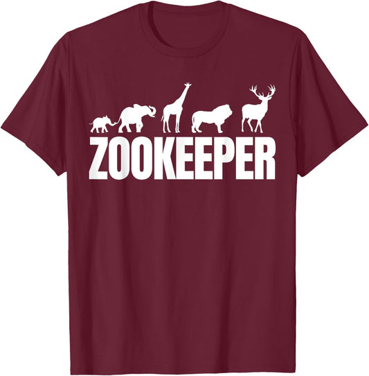 Zookeeper Costume Zoo Keeper Adult Animals Wildlife Safari T-Shirt - T-Shirt | Maroon