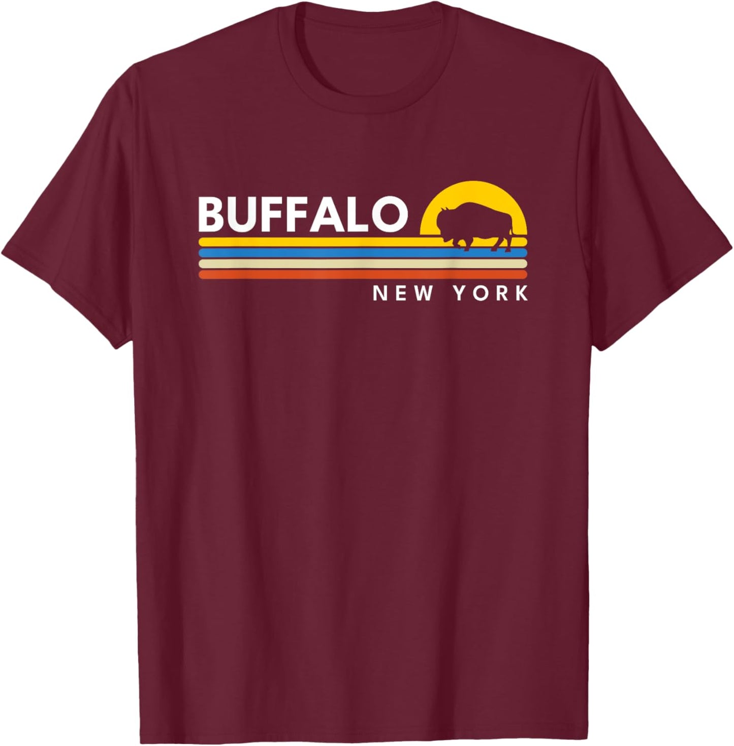 Buffalo NY New York Vintage Retro Souvenirs T-Shirt - T-Shirt | Maroon