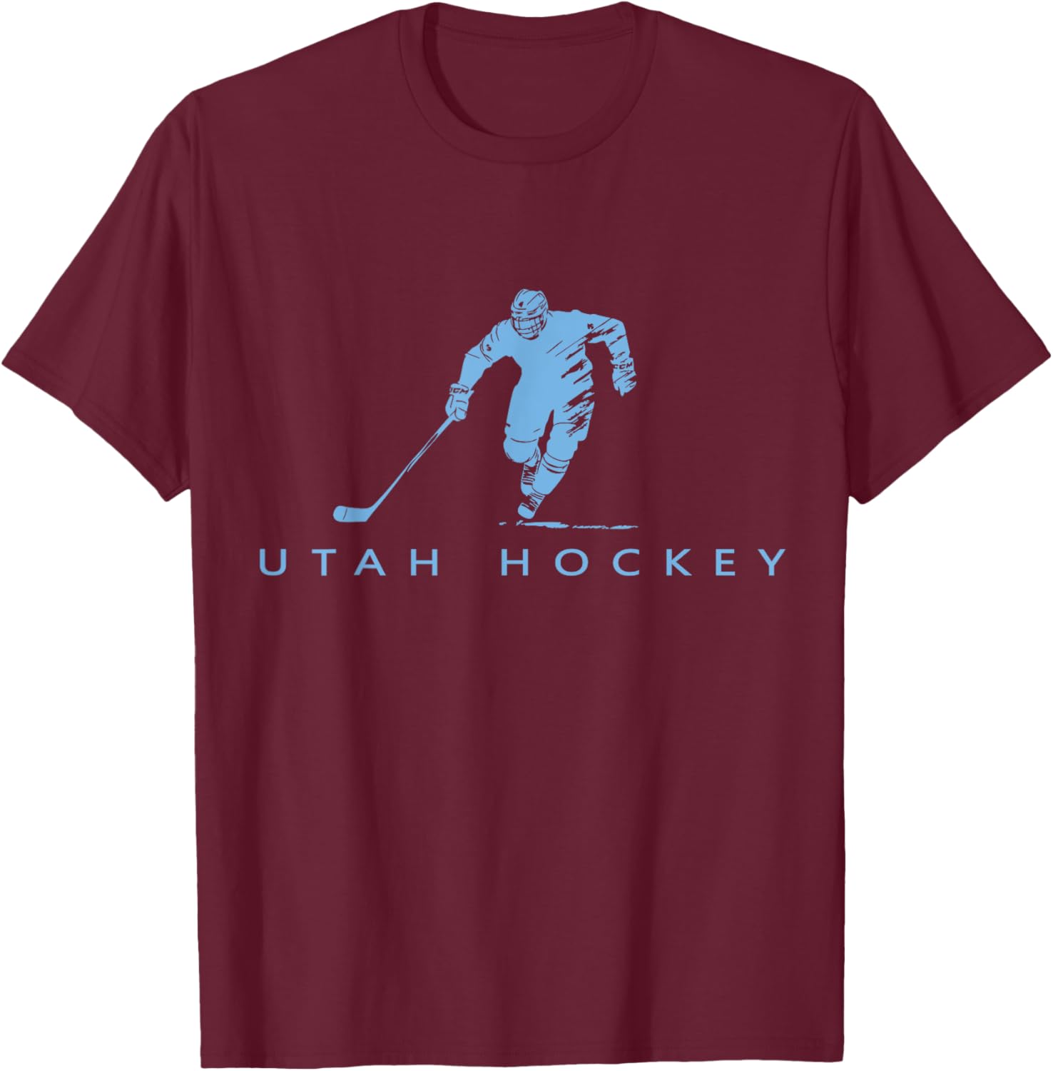 Eddy's Canyon Hockey Utah Hockey - , Black, Small, Short Sleeve, Modern, Letter Print, , Regular Fit, Polyester T-Shirt - T-Shirt | Maroon
