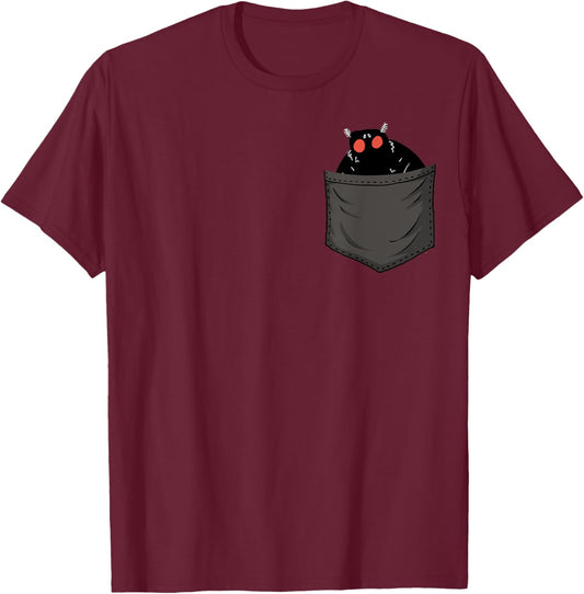 Funny Mothman In Pocket Point Pleasant Cryptid Believe T-Shirt - T-Shirt | Maroon