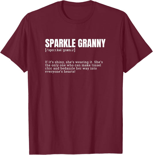 Funny Sparkle Granny Hearts Defintion T-Shirt - T-Shirt | Maroon