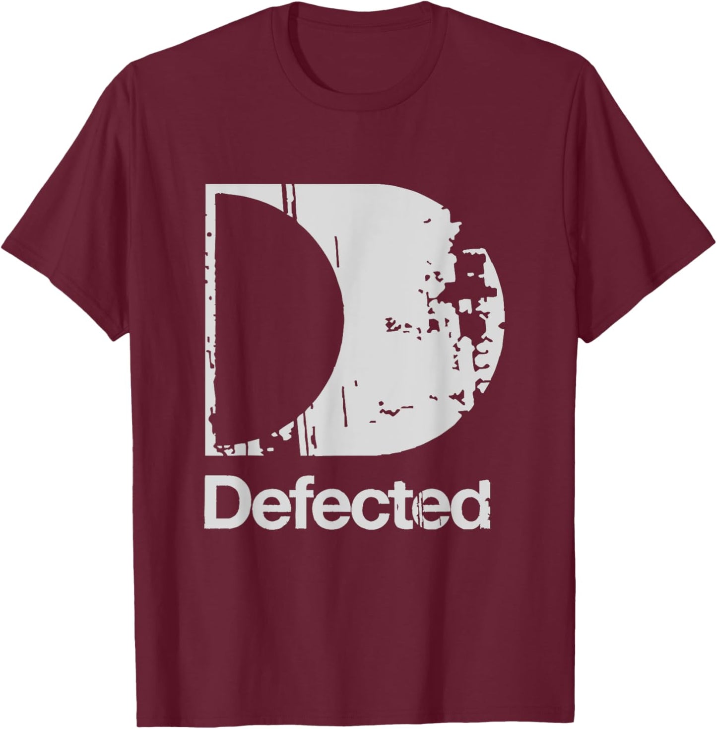 Defected Classic D Light Grey Print T-Shirt - T-Shirt | Maroon