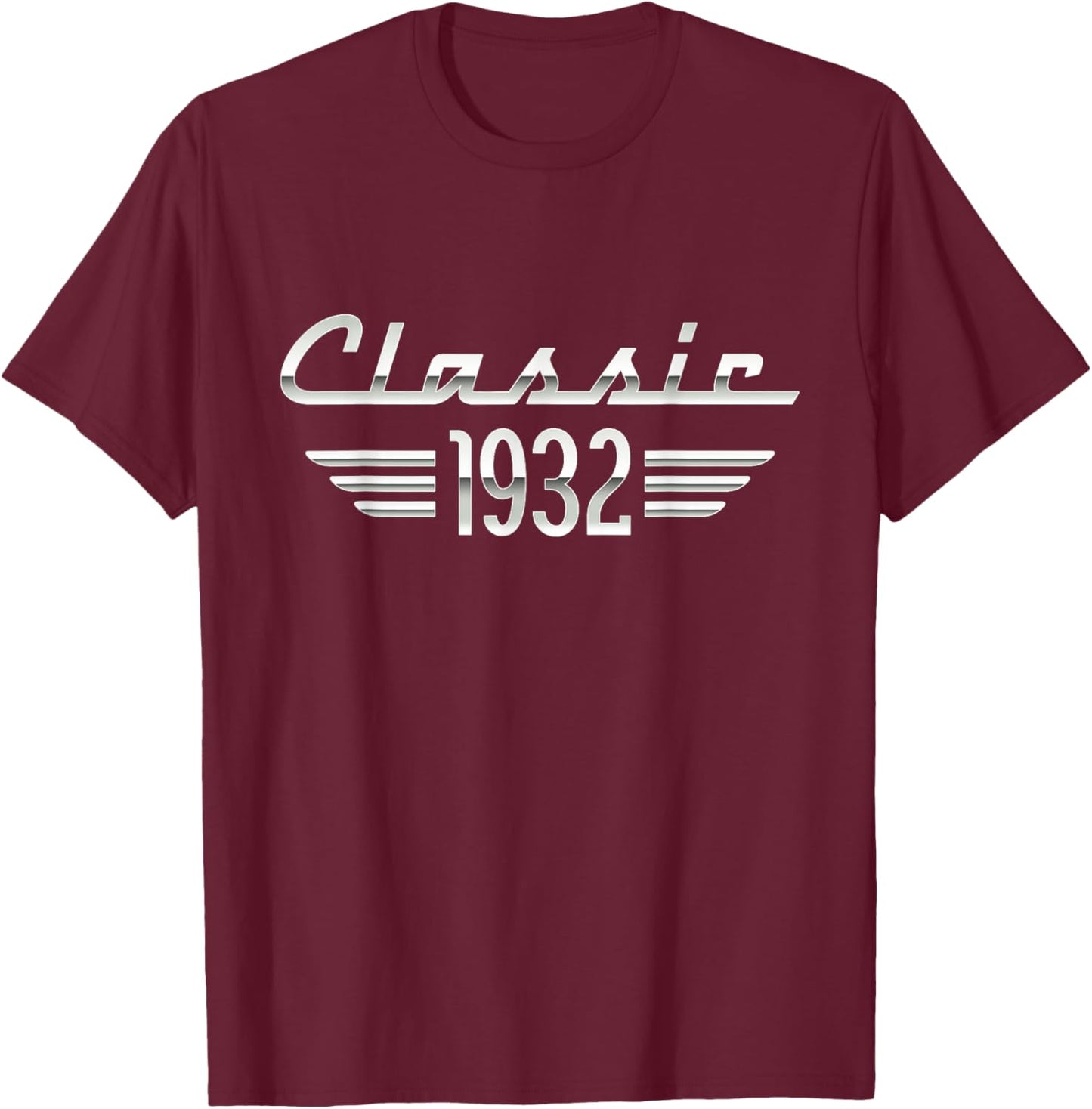 93 Year Old Gifts Classic 1932 93rd Birthday T-Shirt - T-Shirt | Maroon