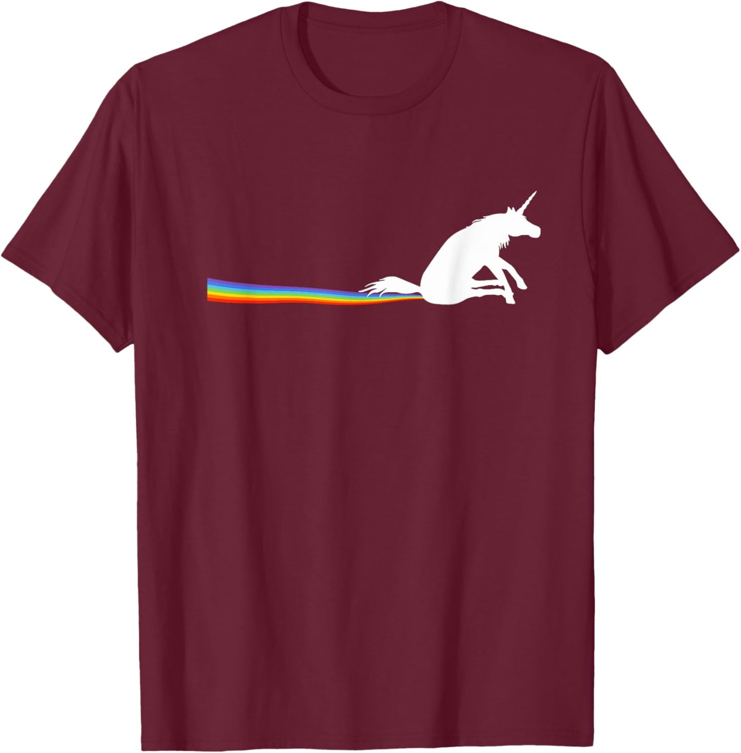 Funny Meme Scooting Unicorn Rainbow Poop Streak T-Shirt - T-Shirt | Maroon