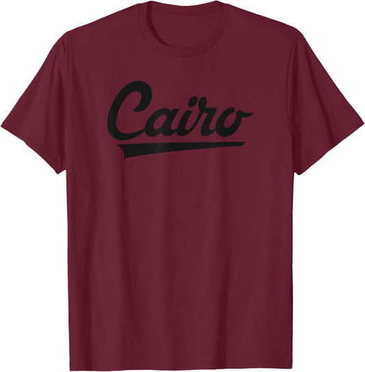 Cairo High School Vintage Swoosh T-Shirt - T-Shirt | Maroon
