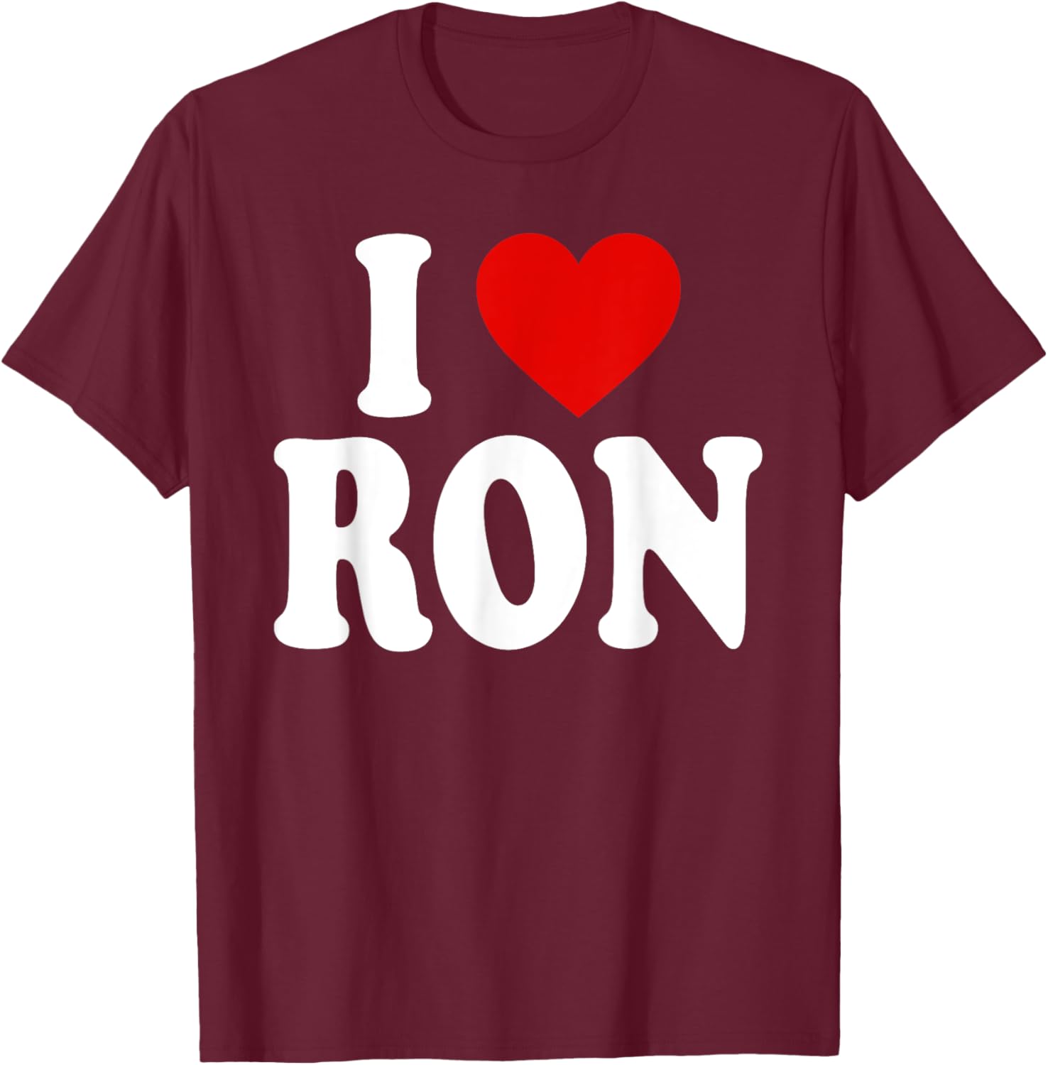 I Heart Love Ron T-Shirt - T-Shirt | Maroon