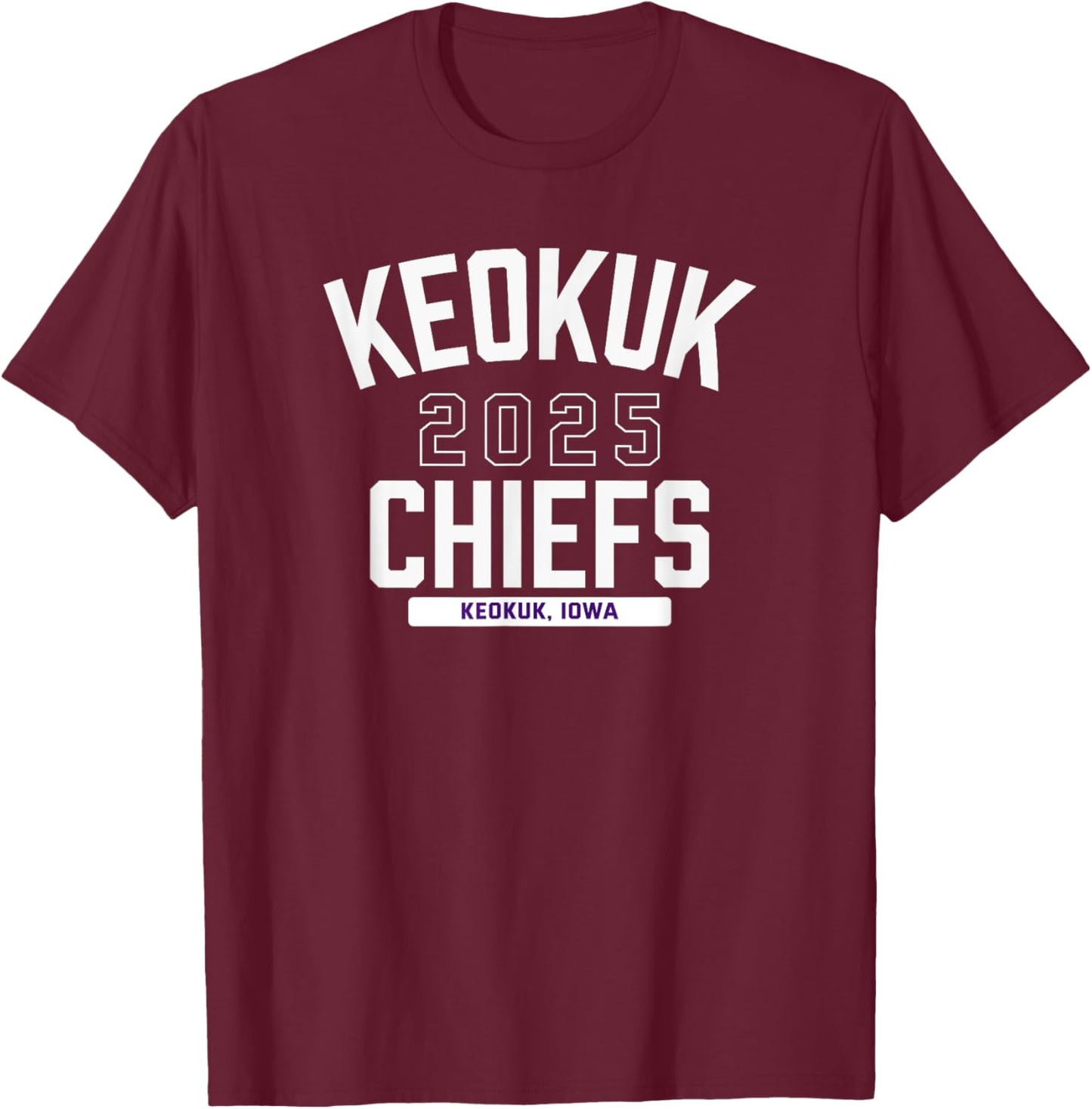 Keokuk Chiefs Keokuk, Iowa 2025 T-Shirt - T-Shirt | Maroon