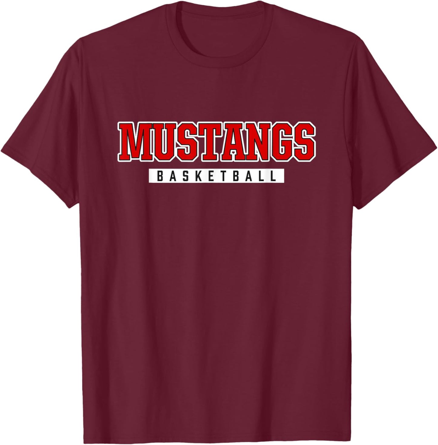 Mustangs Basketball Westfield High School T-Shirt - T-Shirt | Maroon