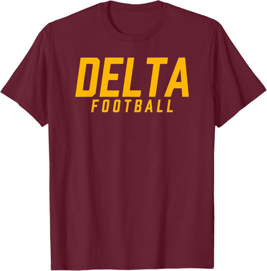 Delta High School Football Team T-Shirt - T-Shirt | Maroon