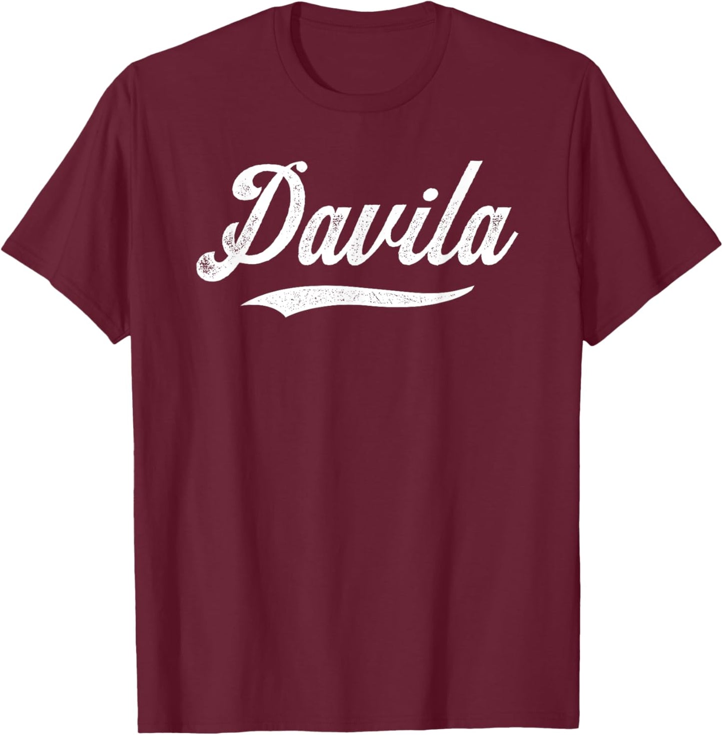 Distressed Script Nick Davila Prospect Baseball Fan Gear T-Shirt - T-Shirt | Maroon