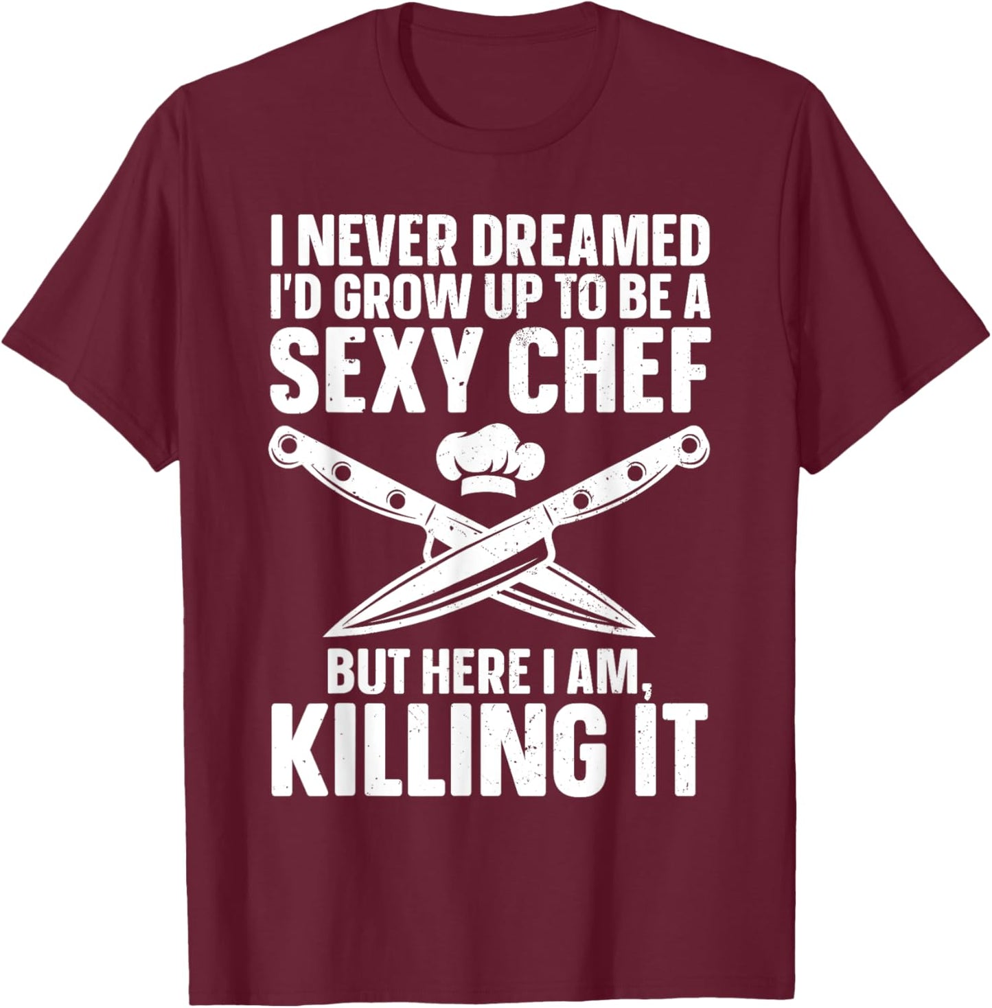 Funny Chef Design Women Cooking Culinary Cook Chef T-Shirt - T-Shirt | Maroon