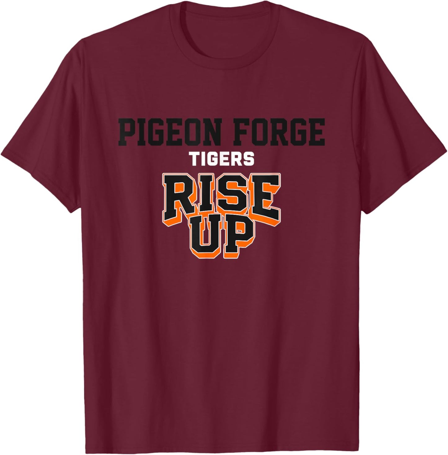 Pigeon Forge Tigers Rise Up HS T-Shirt - T-Shirt | Maroon