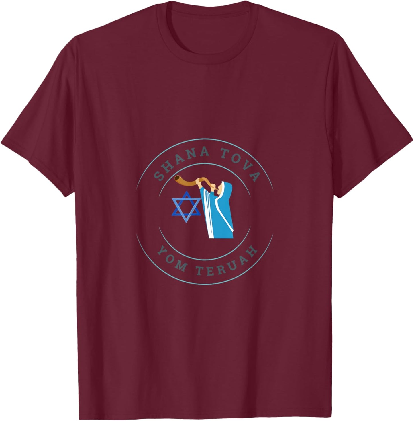 Shana Tova Yom Teruah T-Shirt - T-Shirt | Maroon