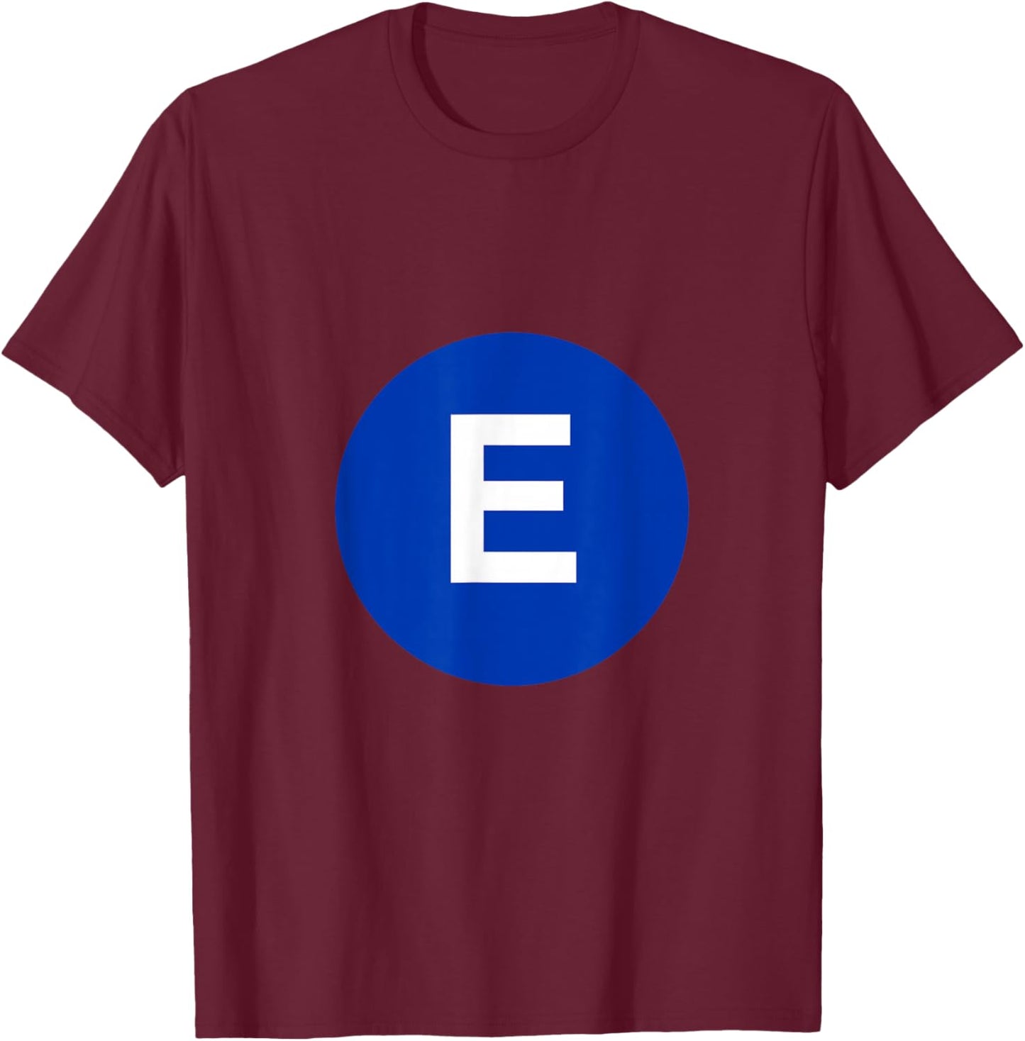 E Line - NYC Subway Train - Queens Boulevard T-Shirt - T-Shirt | Maroon