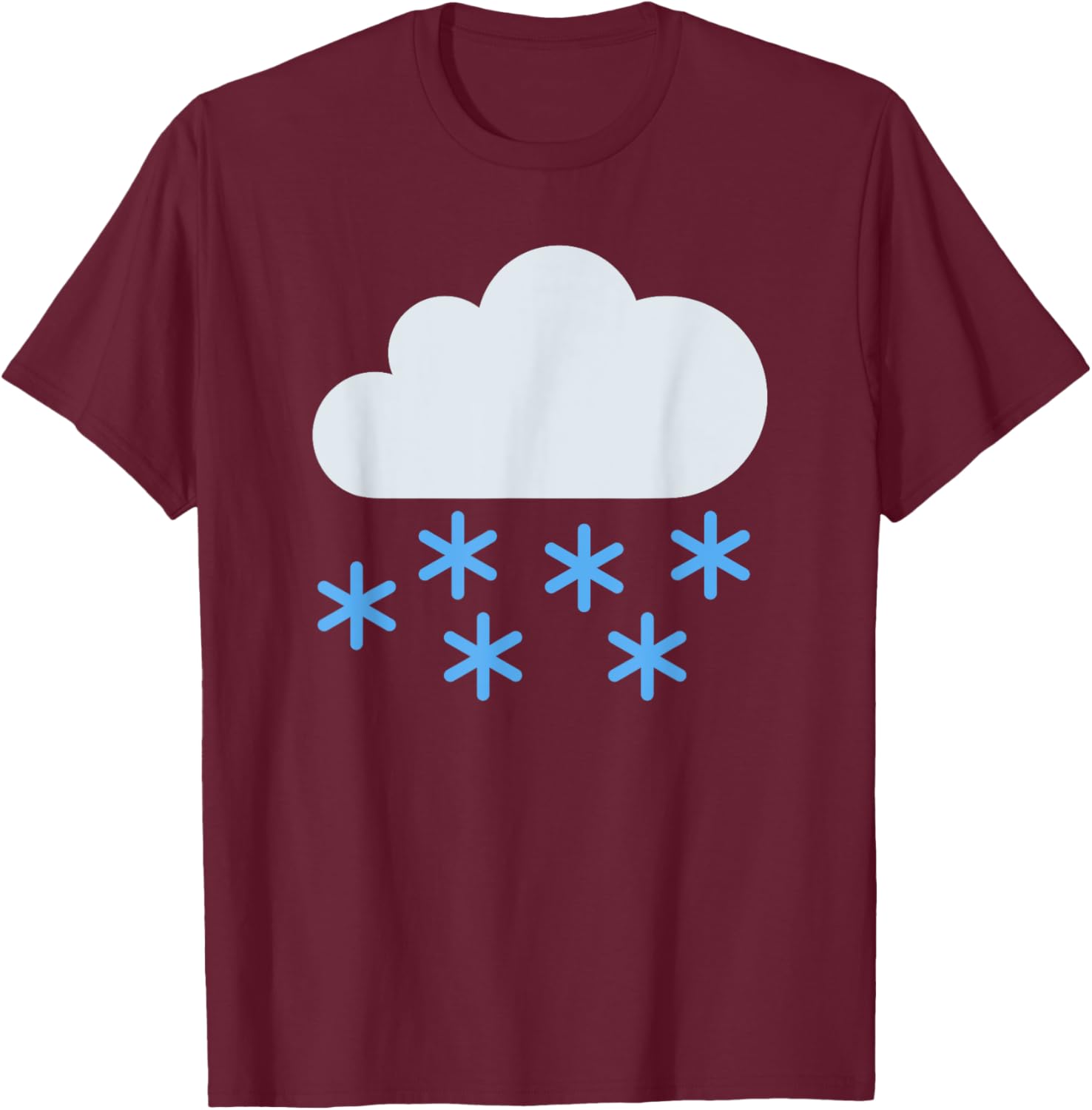Cloud with Snow T-Shirt - T-Shirt | Maroon