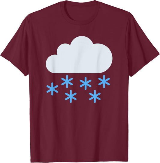 Cloud with Snow T-Shirt - T-Shirt | Maroon
