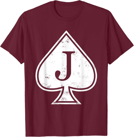 Jack Card Spades Suit Group Costume Poker Player Gifts T-Shirt - T-Shirt | Maroon