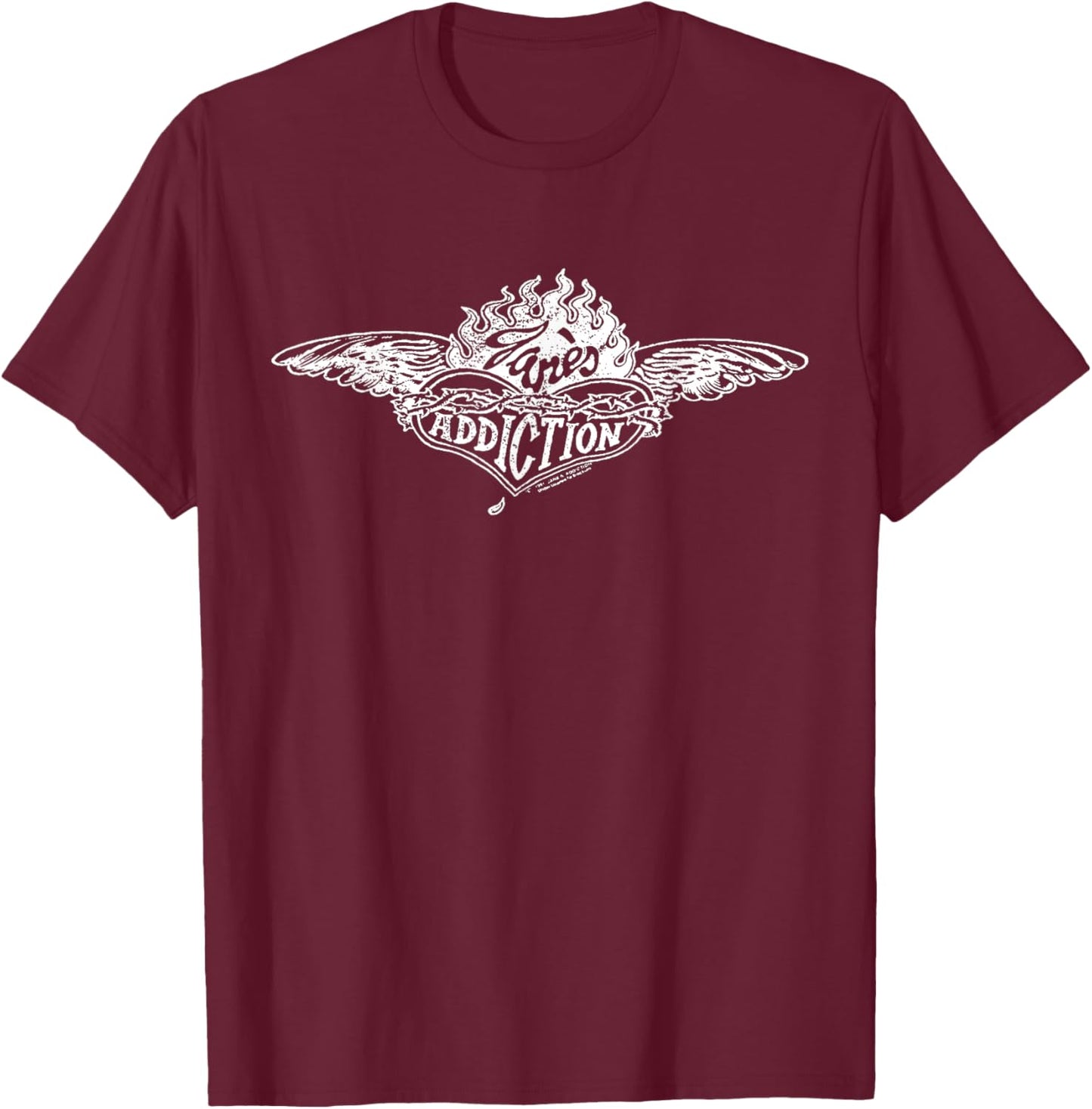 Jane’s Addiction – Heart Logo In Blues T-Shirt - T-Shirt | Maroon