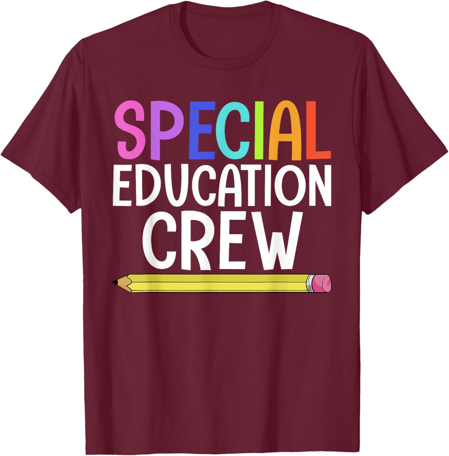 SPED Teacher Art Women IEP Special Education Crew T-Shirt - T-Shirt | Maroon
