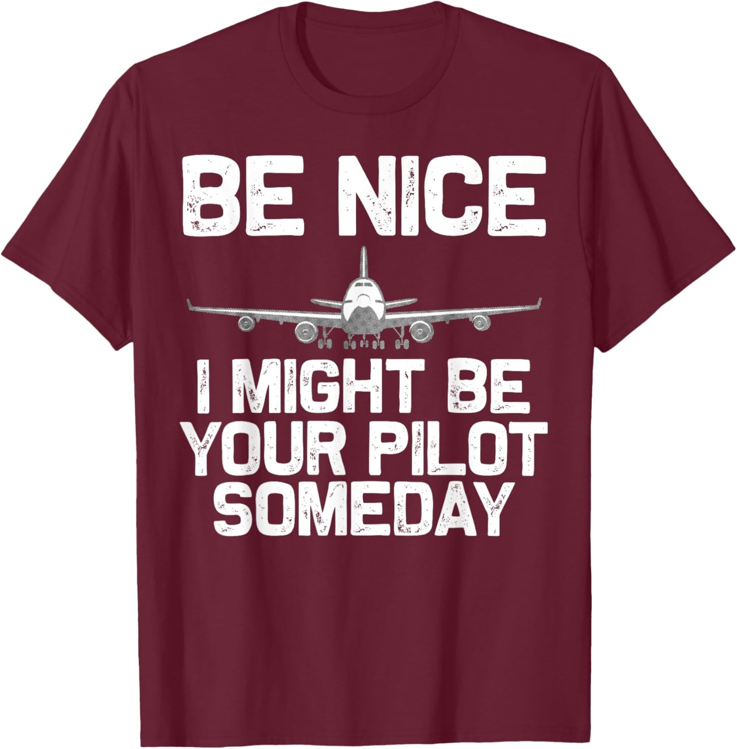 Funny Pilot Art Women Kids Aviation Airplane Pilot T-Shirt - T-Shirt | Maroon