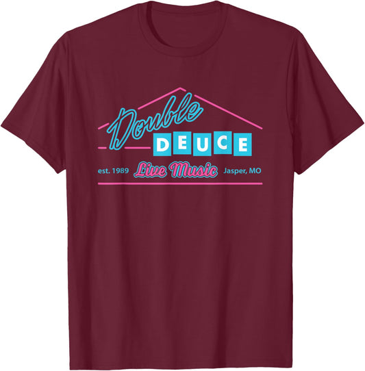 Double Funny Deuce Retro 80s T-Shirt - T-Shirt | Maroon